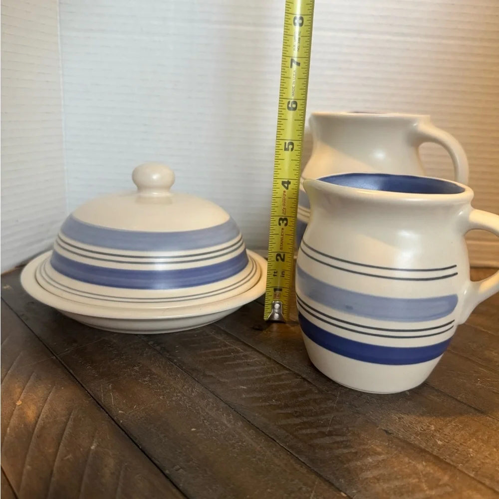 Pfaltzgraff Blue and Cream Serveware Set